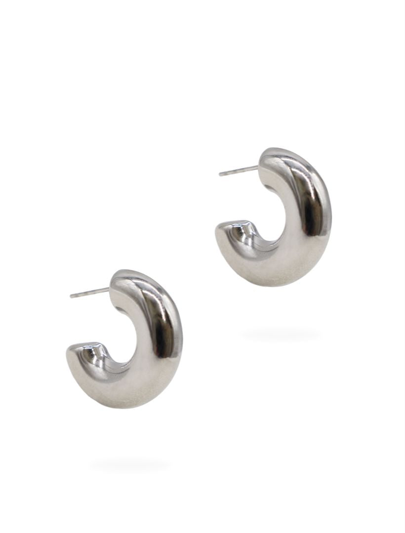 Tube Hoops Silver