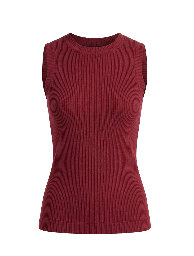 Elodie Rib Vest Burgundy