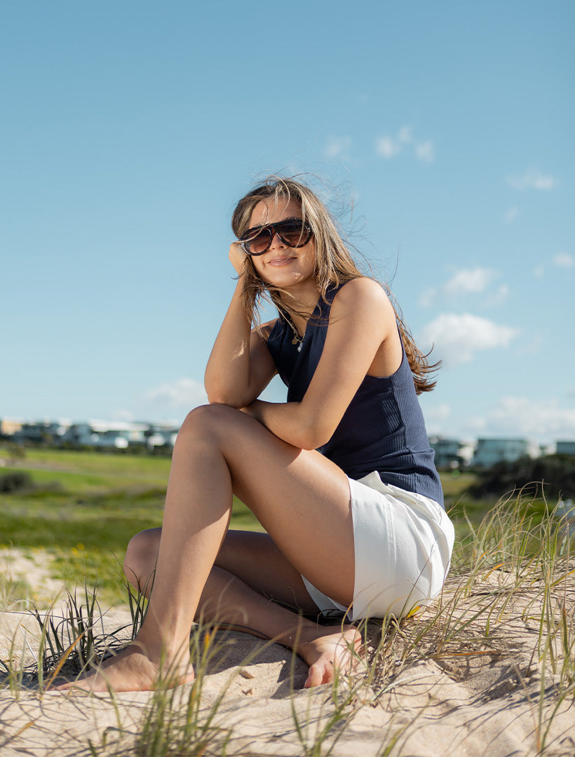 Elodie Rib Vest Navy