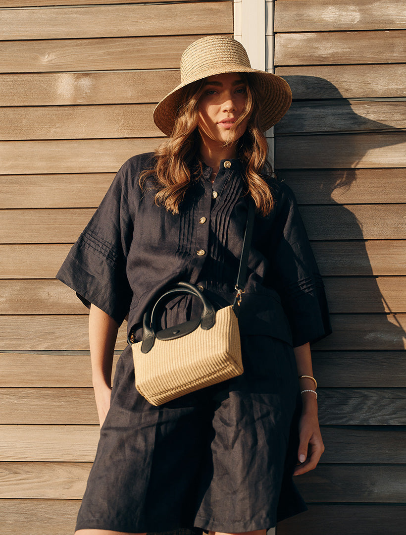 Harriet Linen Shacket Navy