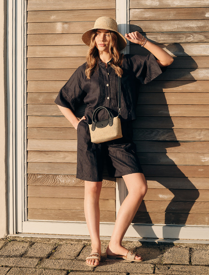 Harriet Linen Shacket Navy