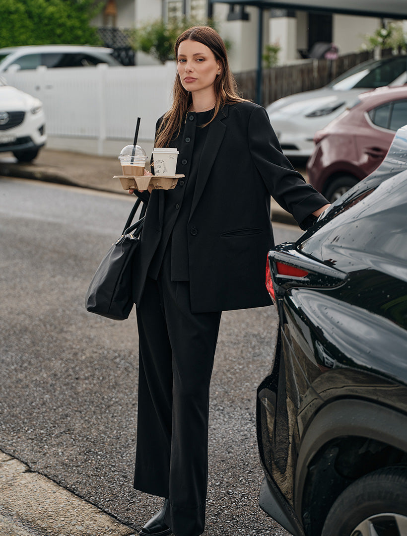 Emma Pleat Pant Black