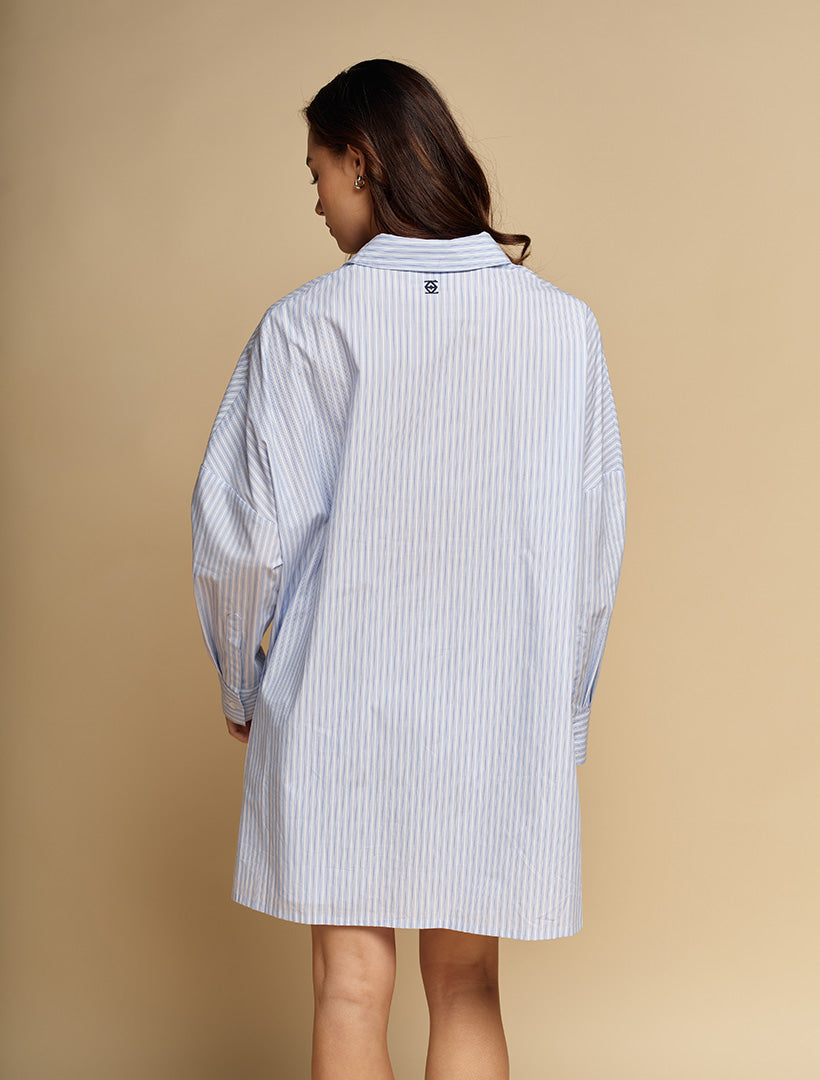 Emmanuella Striped Shirt Blue