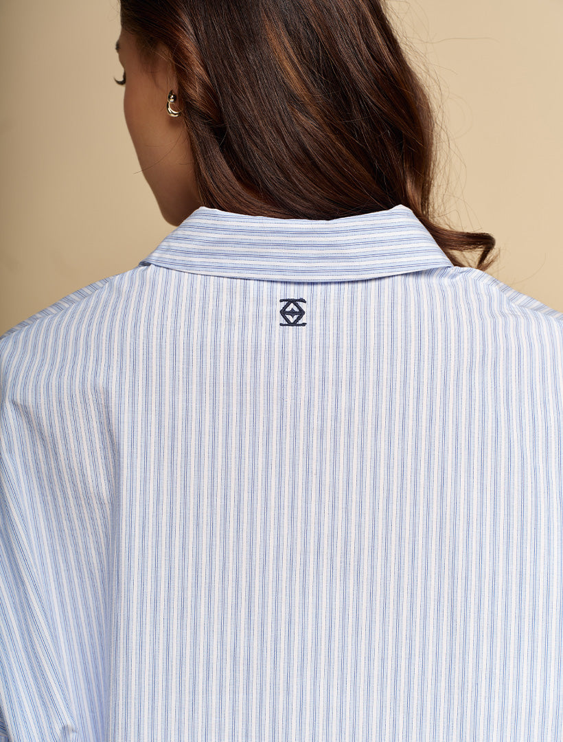 Emmanuella Striped Shirt Blue