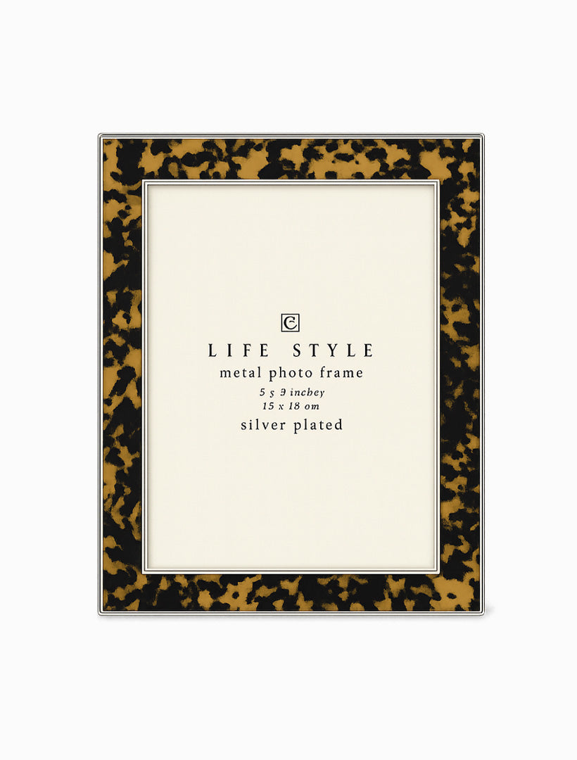 Enamel Tortoise Print W/Silver Frame 5cm x 7cm