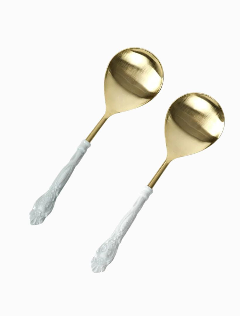 Front view - Enamel Serving Spoon Set 2