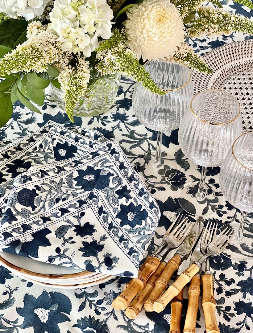 Fakistra Round Tablecloth Blue