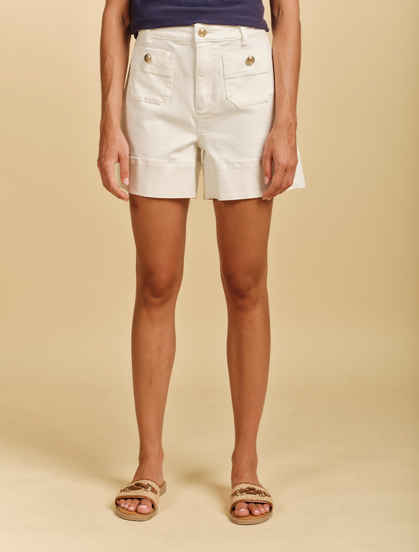 Farrah Denim Short White