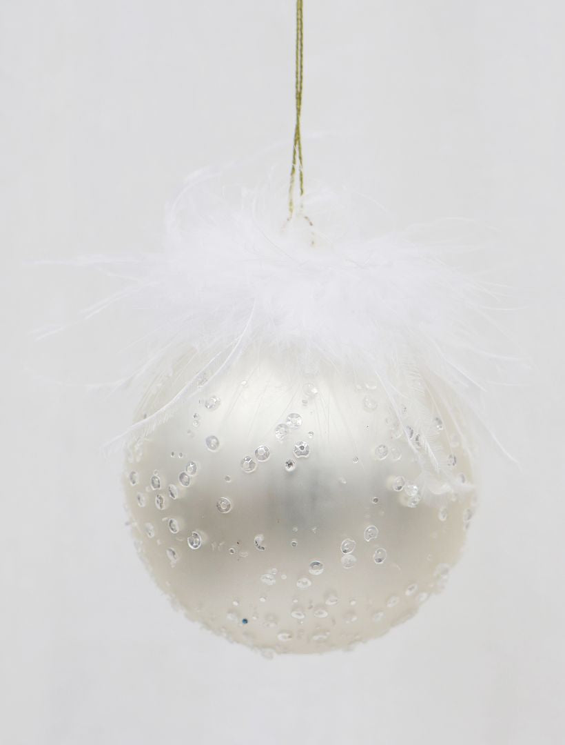 View front - feather bauble tree decoration