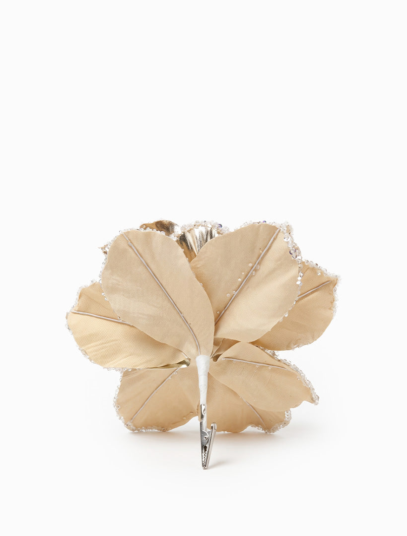 Gold Peony Clip On