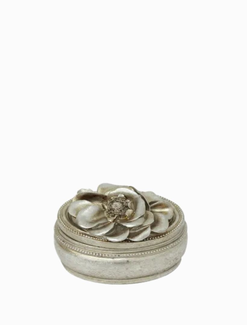 Front view -Gardenia Oval Trinket Box