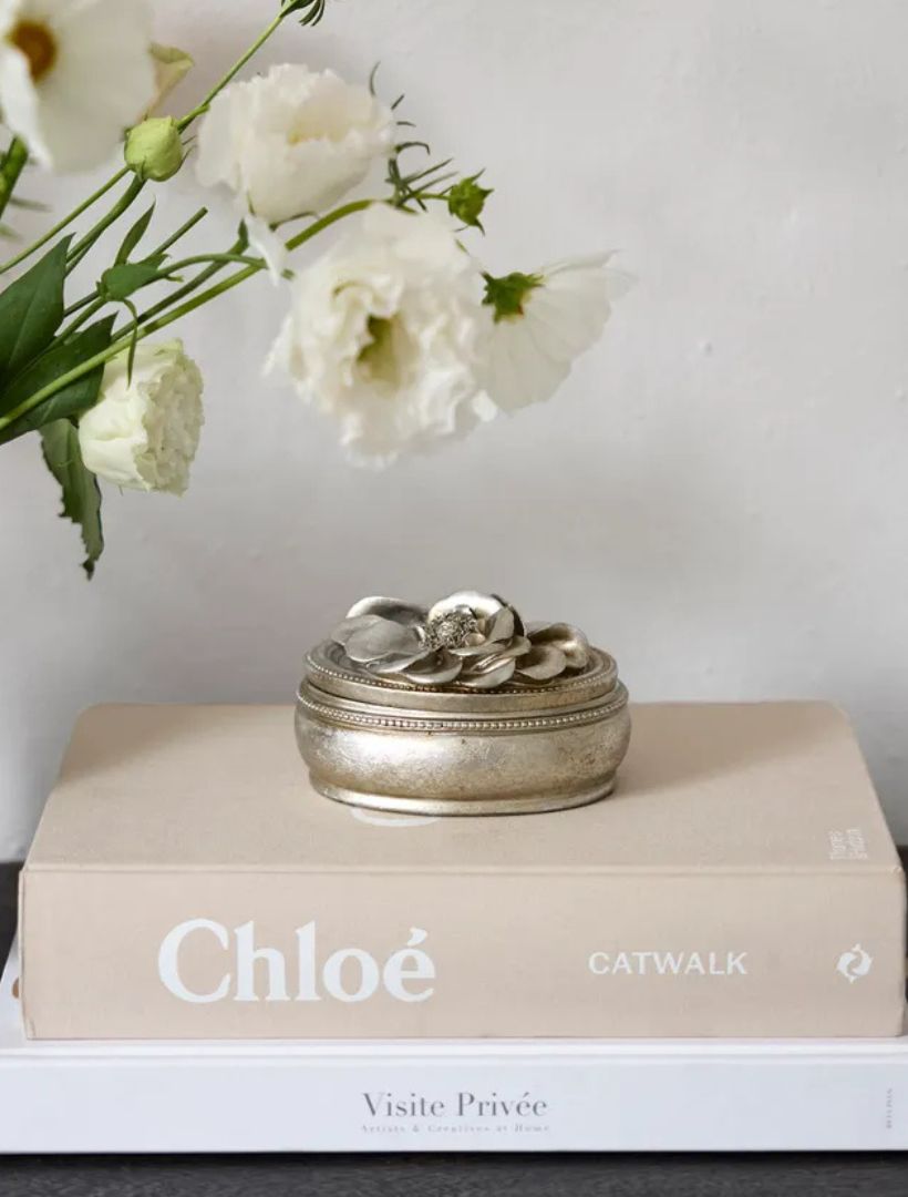 Gardenia Oval Trinket Box lifestyle