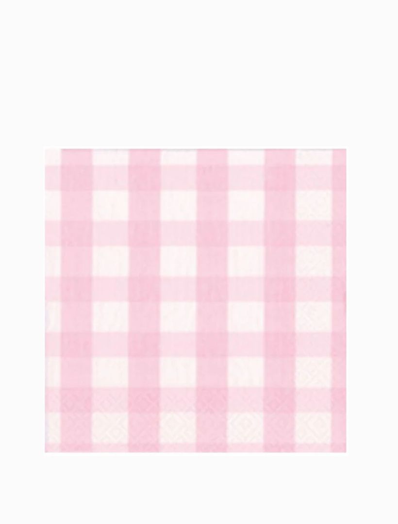 Gingham Pink Lunch Napkins 20pk