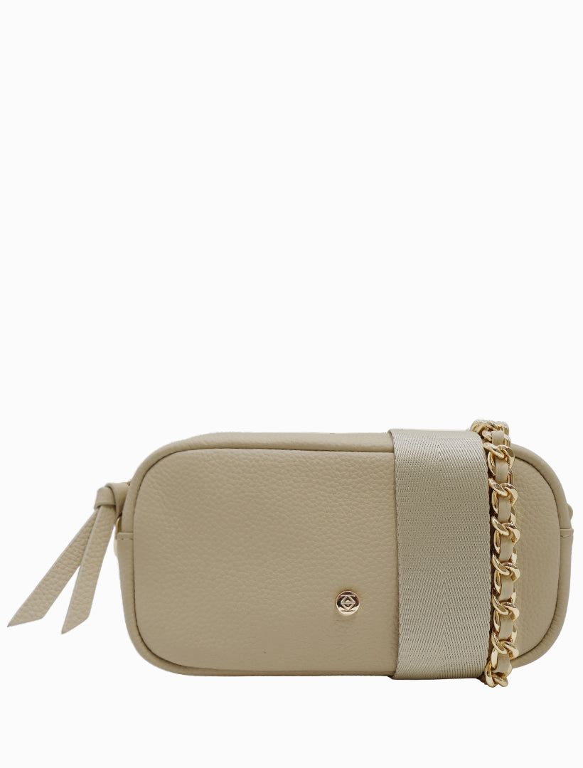 Front view - Beige cross body bag