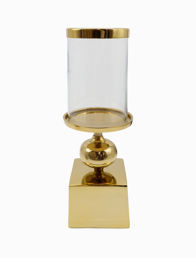 Gold Ball Hurricane Candle Holder Large