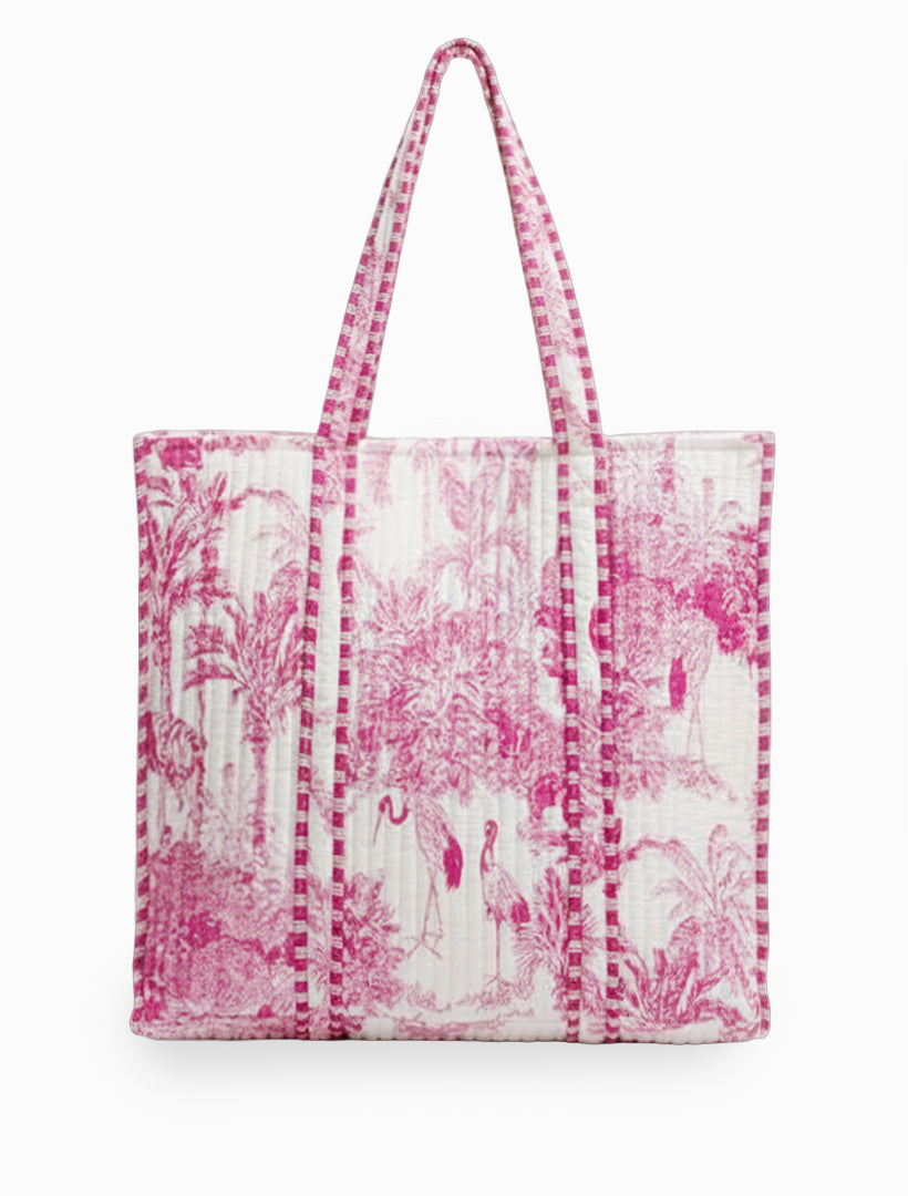 Isola Bella Tote Palm Tree Pink