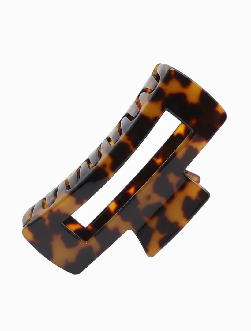 Logo Claw Clip Dark Tortoise