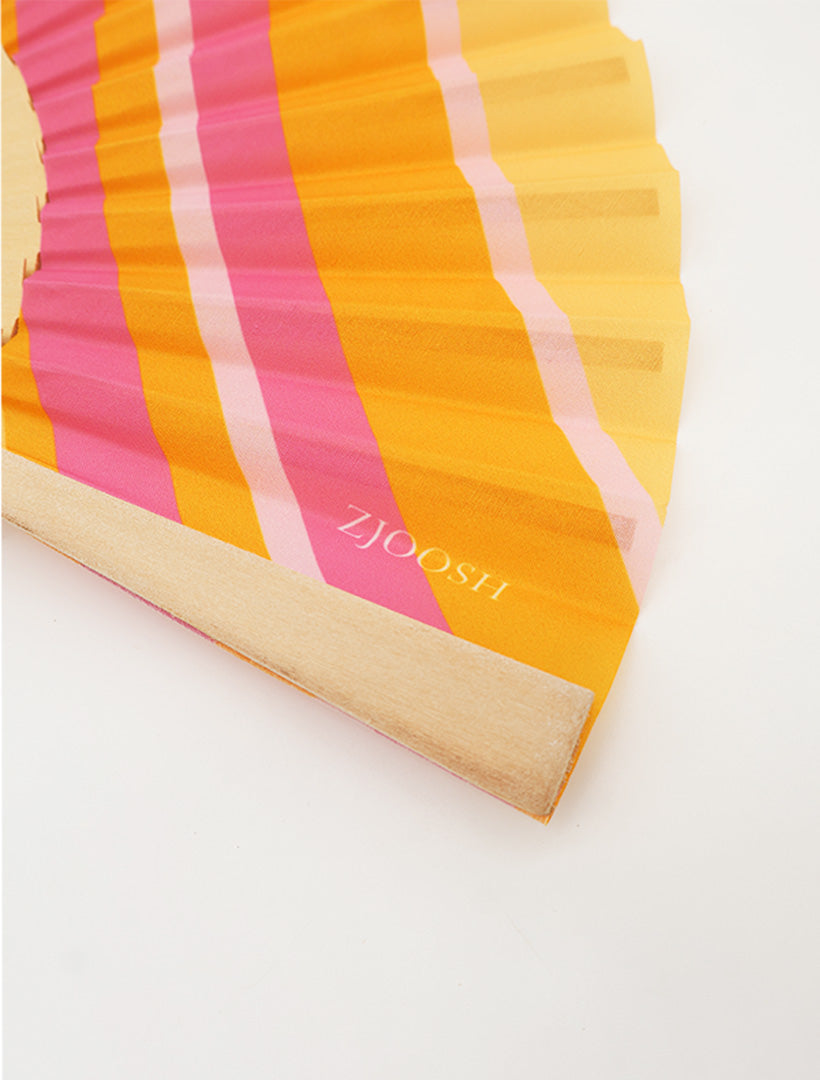 Hand Fan Orange and Pink