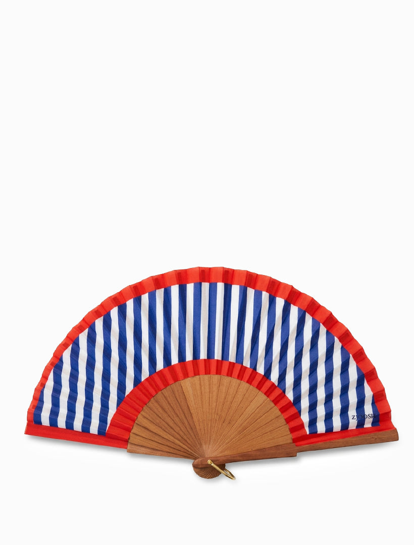 Susanna Hand Fan Blue Red