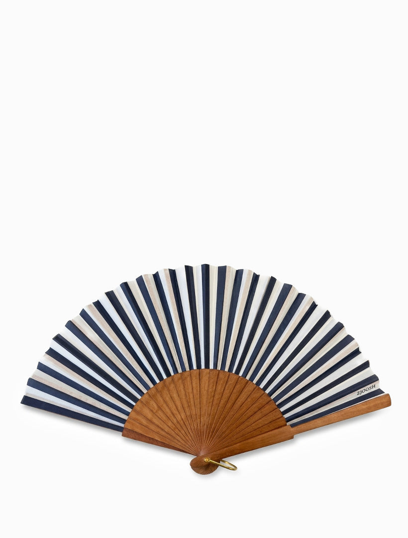 Susanna Hand Fan Navy White