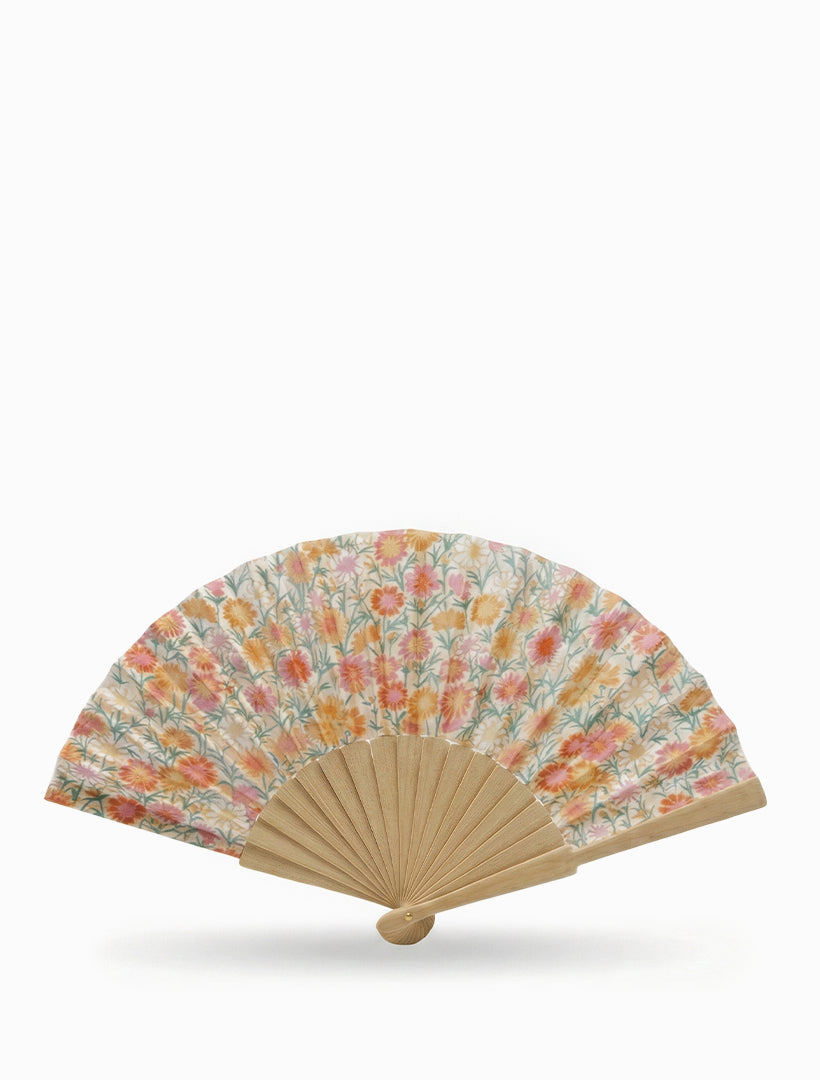 Hand Fan Orange Ditsy