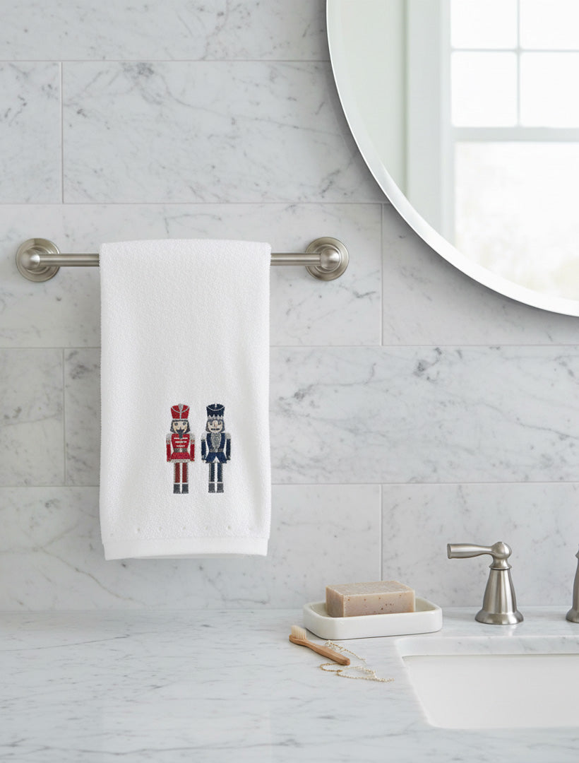Christmas Wishes Hand Towel Nutcrackers