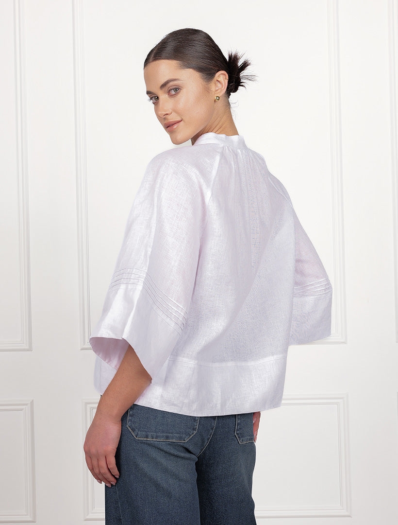Harriet Linen Shacket White