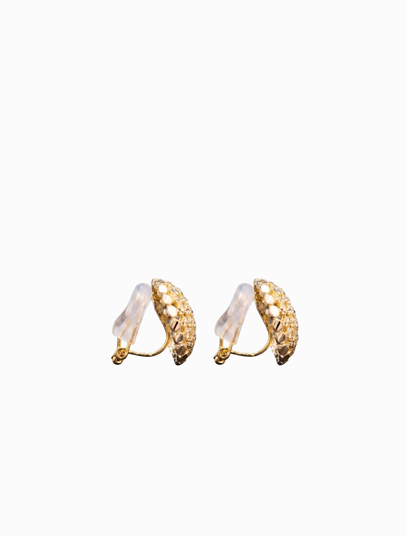Hatched Clip Ons Gold