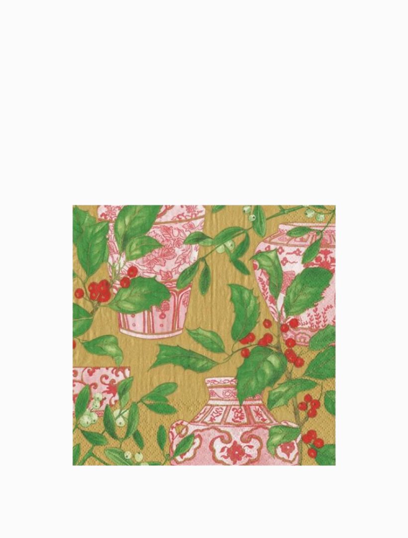 Holly and Porcelain Cocktail Napkins 20pk