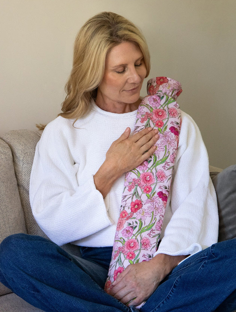 Long Hot Water Bottle Fleur Rose