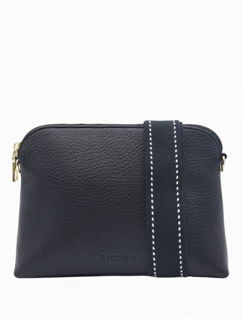 Front view - Black cross body bag