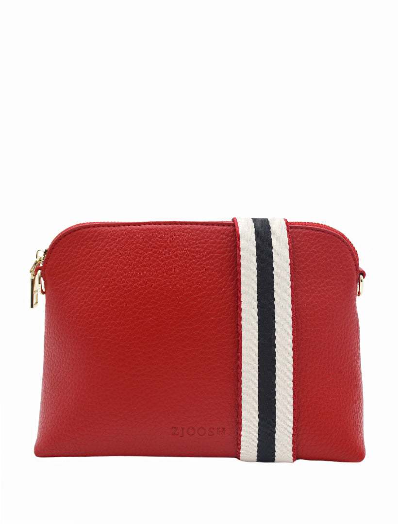 Front view - Red cross body bag