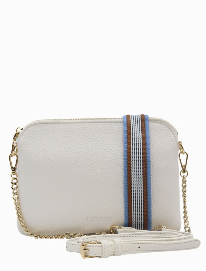 Front view - white cross body bag