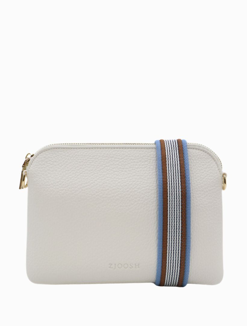 Front view - white cross body bag