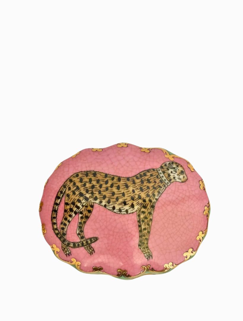 Isla Trinket Box Leopardo Green