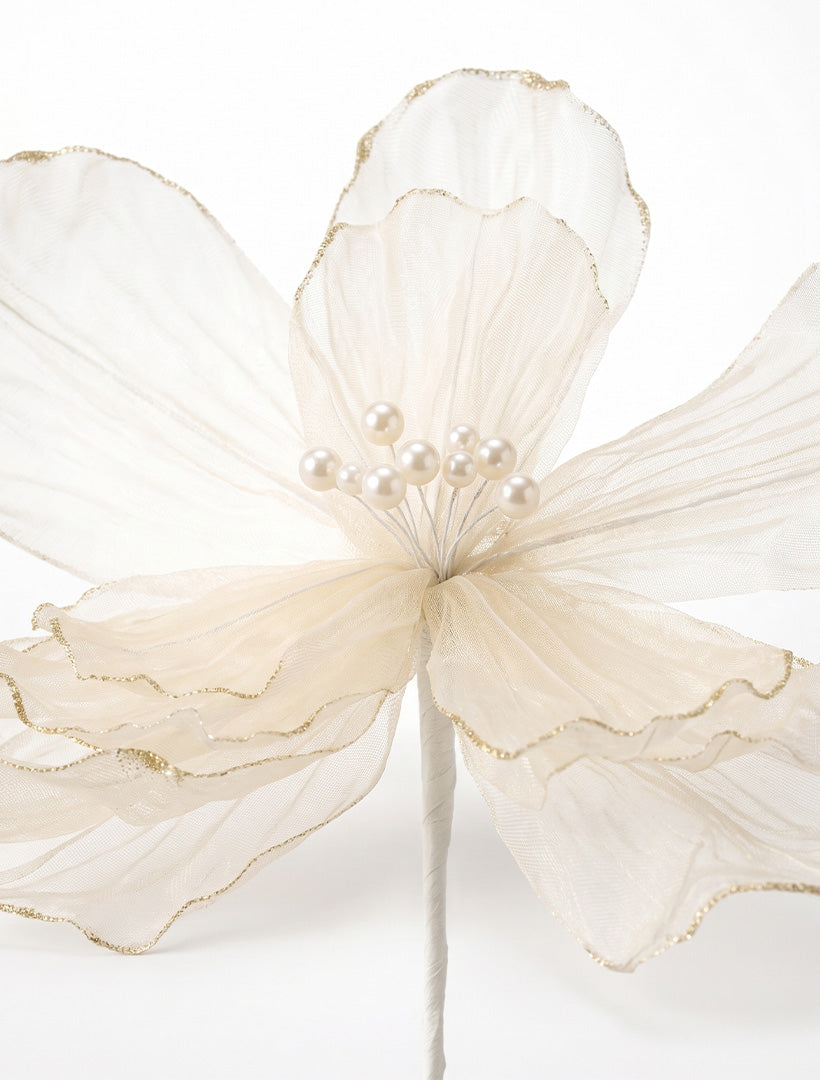 Ivory Organza Peony Stem