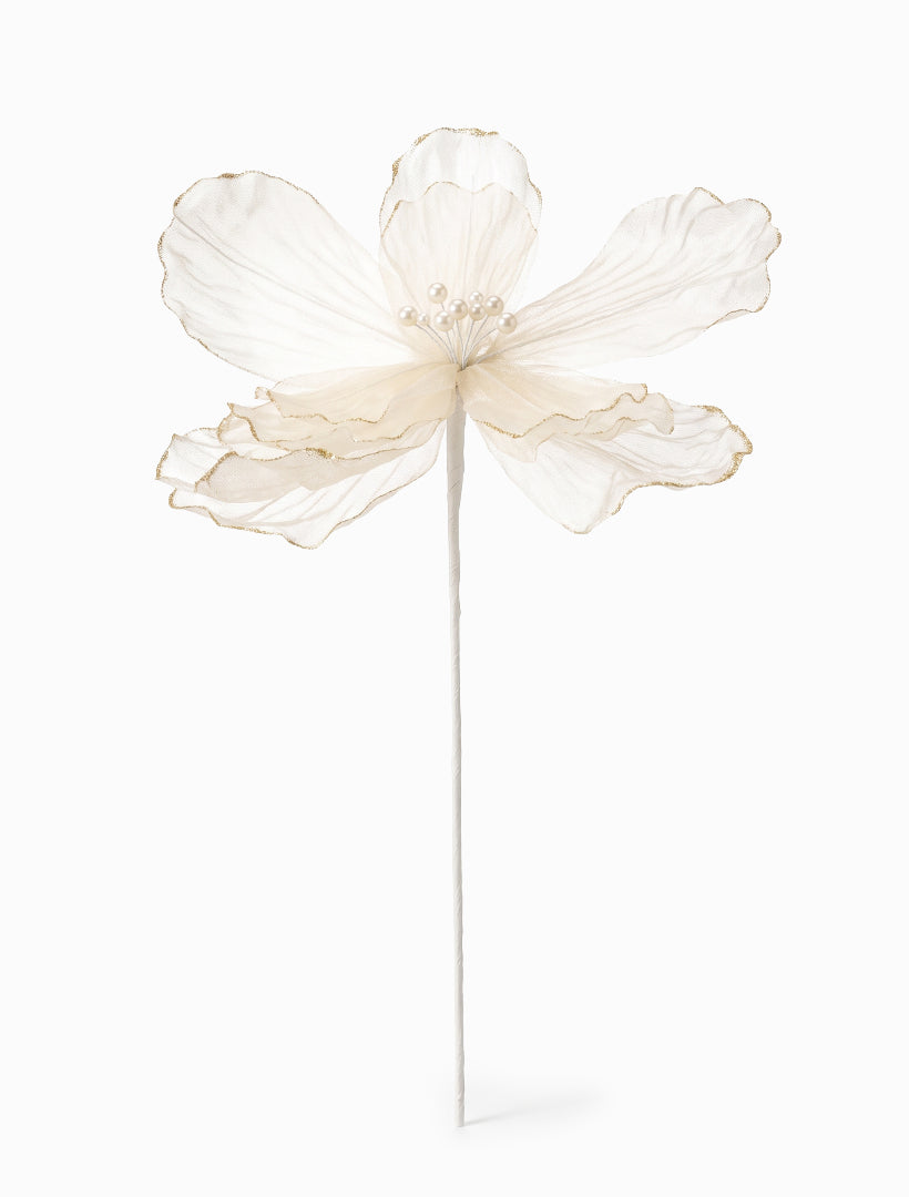 Ivory Organza Peony Stem