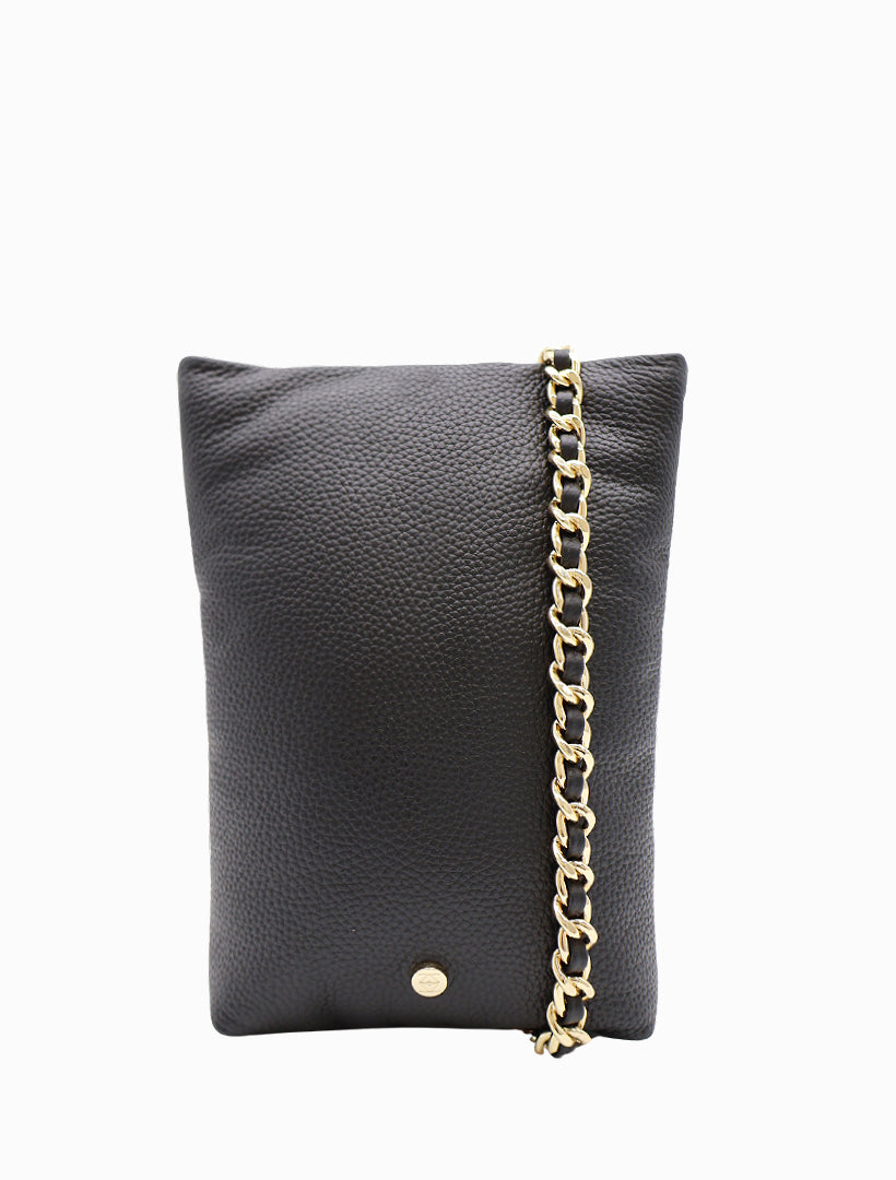 Front view - black mobile cross body bag