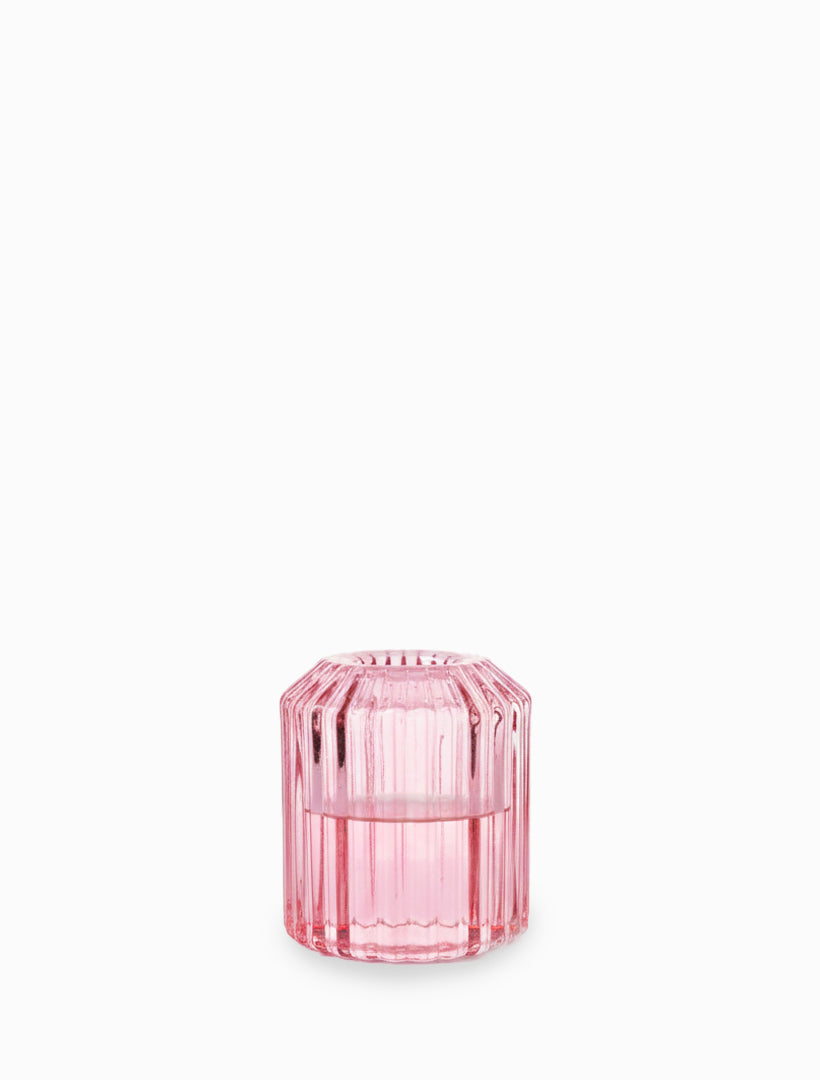 Reversible Ribbed Candleholder Blush