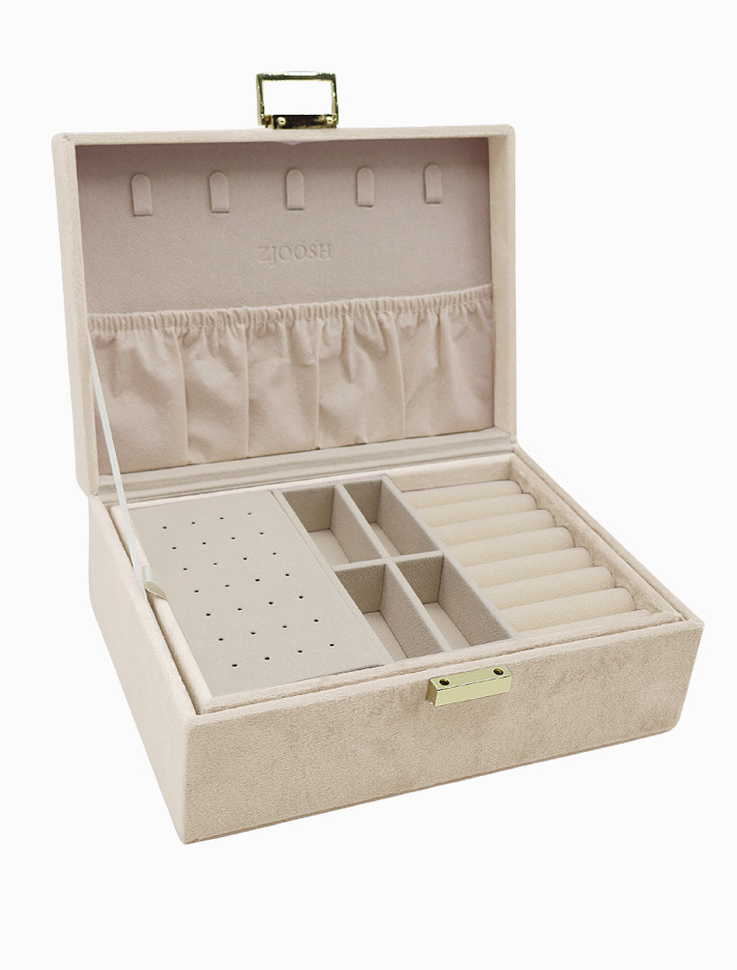 Velvet Jewellery Box Champagne