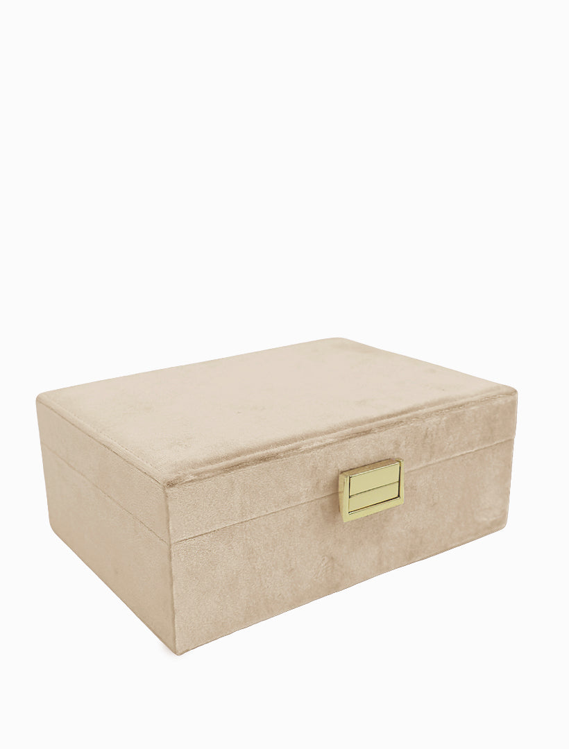 Velvet Jewellery Box Champagne