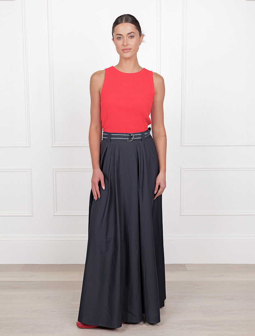 Kara Cotton Maxi Skirt Navy