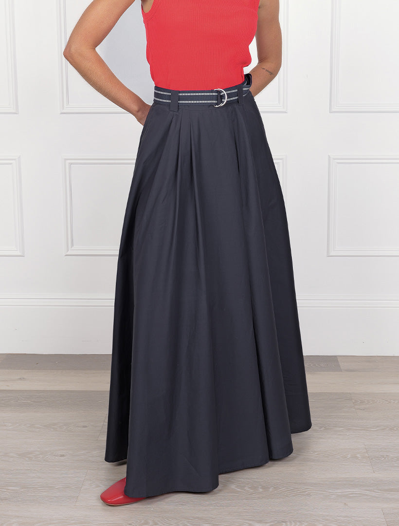 Kara Cotton Maxi Skirt Navy