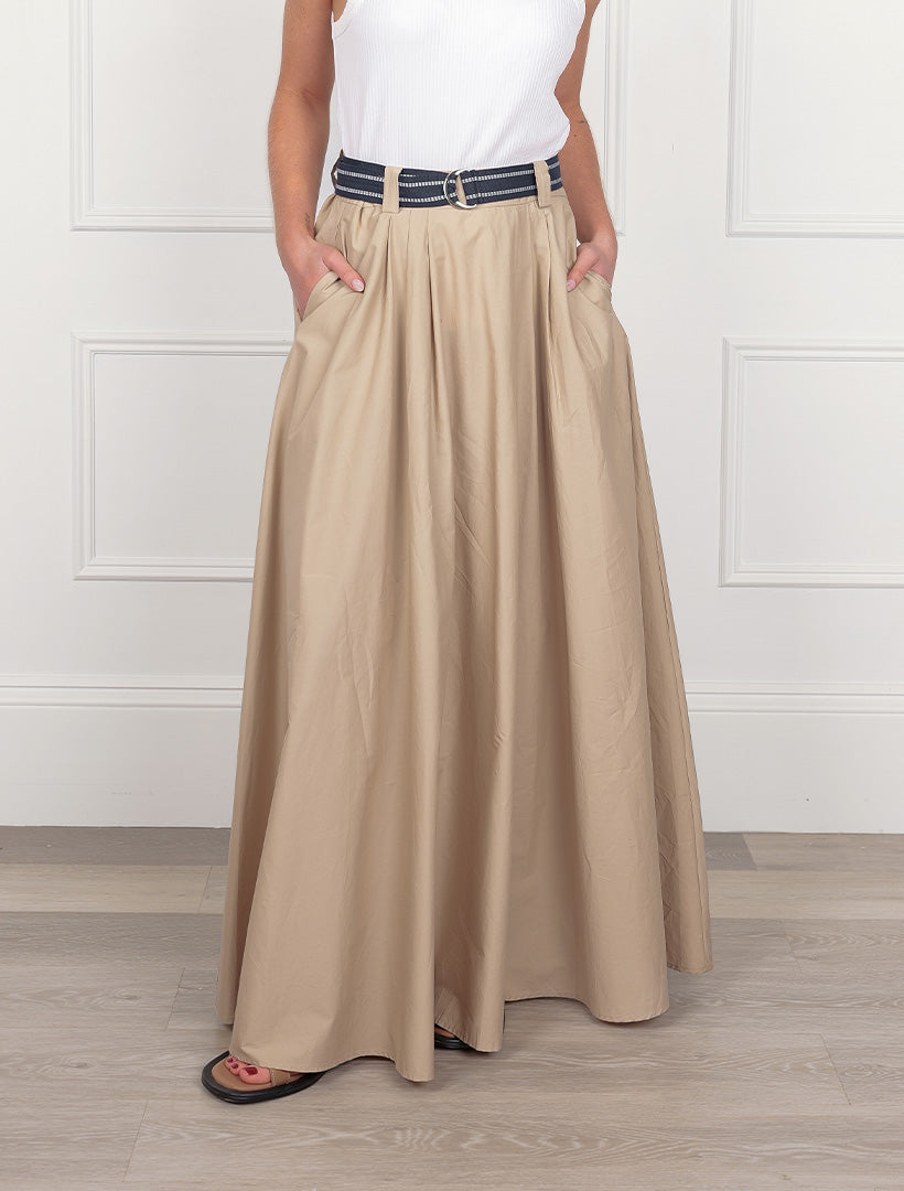 Kara Cotton Maxi Skirt Stone