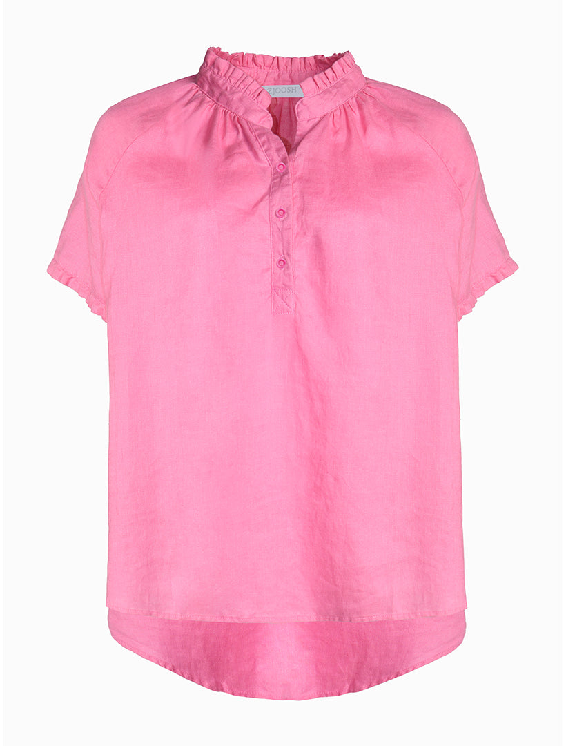 Kell Bell Linen Shirt Pink