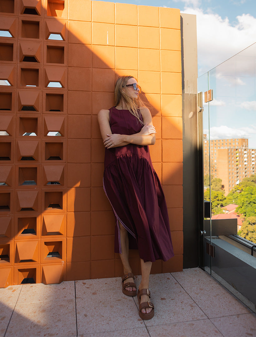 Kiana Dress Burgundy