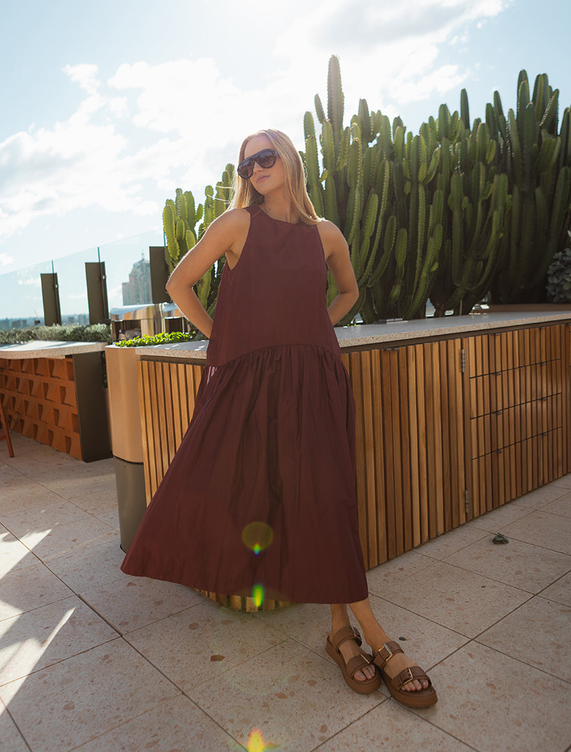 Kiana Dress Burgundy