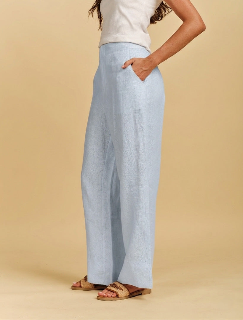 Kirsty Linen Pant Pale Blue