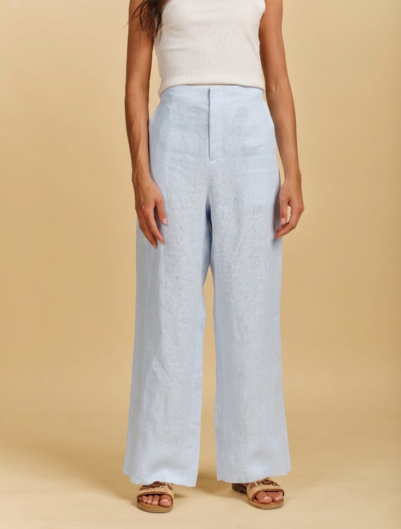 Kirsty Linen Pant Pale Blue