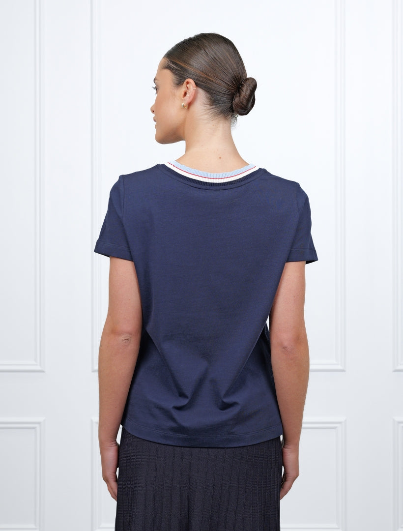 Knit Collar Tee Navy